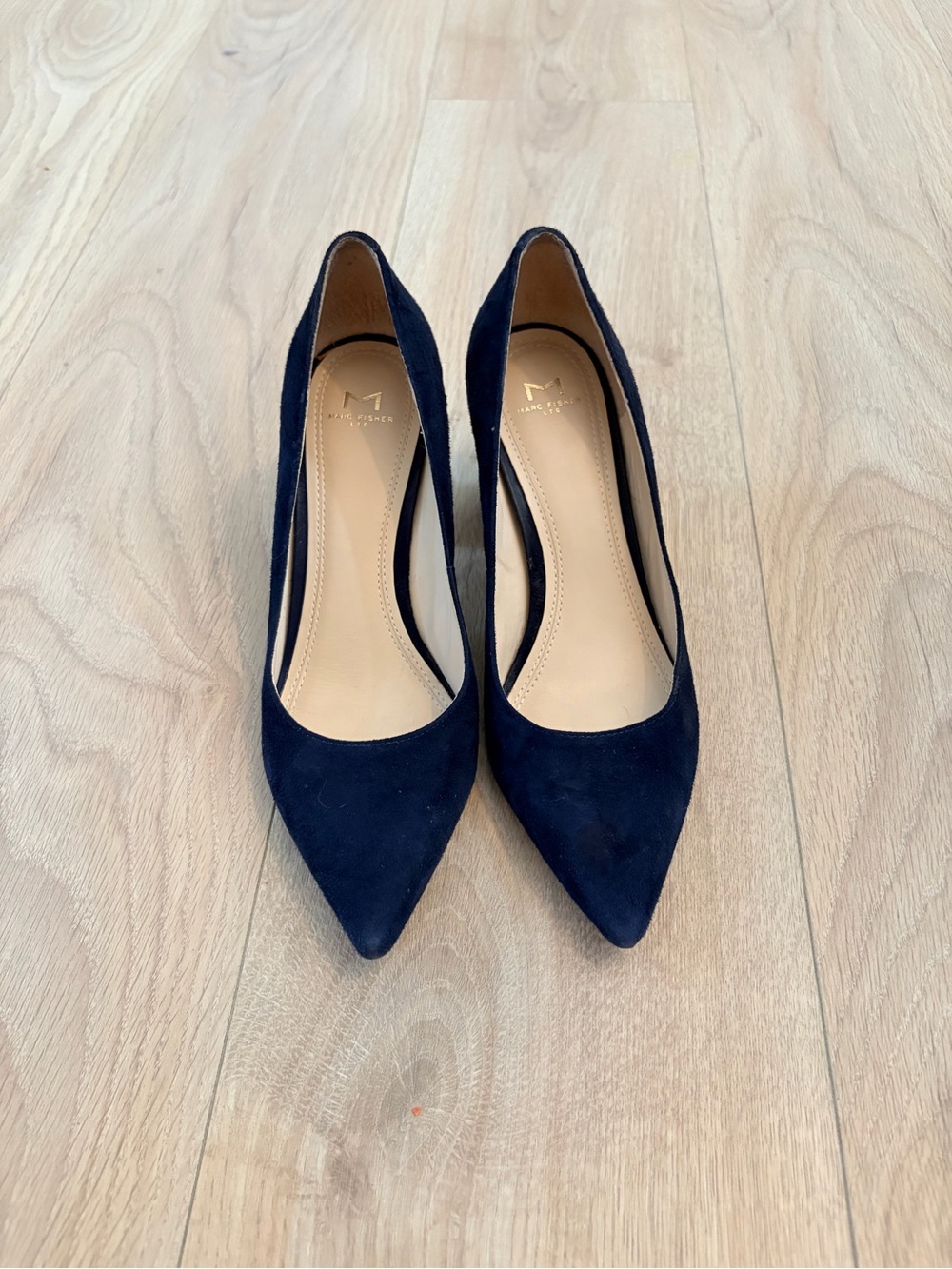 Marc Fisher Navy Suede Pointed-Toe Pump